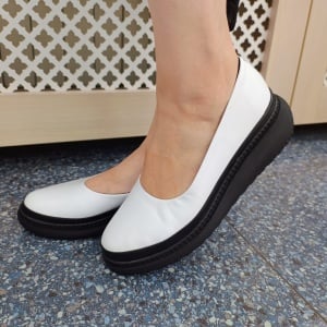 Pantofi dama din piele naturala 544 alb