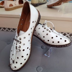 Pantofi dama din piele naturala alb 610 - Img 3