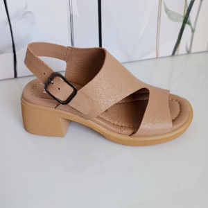 SANDALE CONFORT DIN PIELE NATURALA COD 337 PUDRA - Img 5