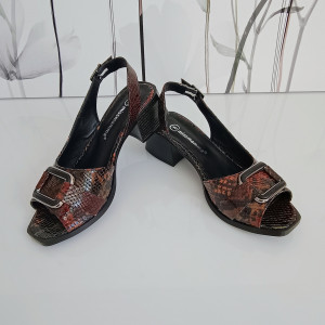 SANDALE DAMA DIN PIELE NATURALA 125 NEGRU MULTICOLOR 2 - Img 4