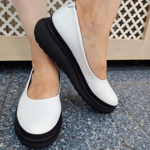 Pantofi dama din piele naturala 544 alb - Img 2