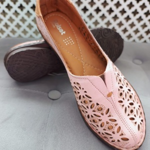 Pantofi dama din piele naturala pudra 436 - Img 2