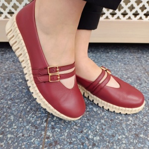 Pantofi dama din piele naturala 164 grena