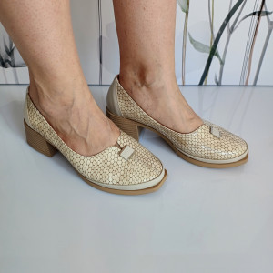 PANTOFI DAMA DIN PIELE NATURALA 278 BEJ C - Img 3