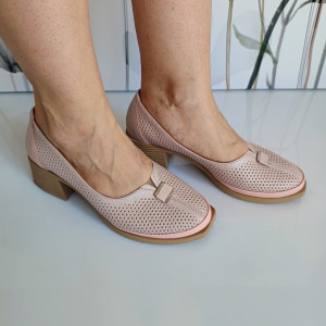 PANTOFI DAMA DIN PIELE NATURALA 278 PUDRA SIDEF - Img 3
