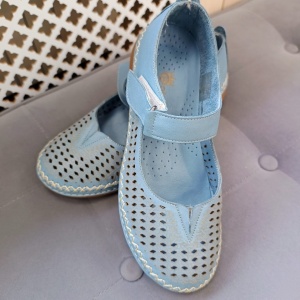 Pantofi dama din piele naturala albastru 4221 - Img 2
