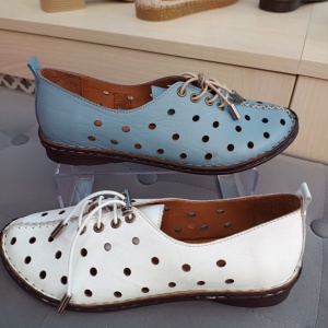 Pantofi dama din piele naturala albastru 610 - Img 2