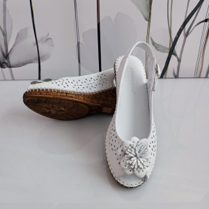SANDALE CONFORT DIN PIELE NATURALA 772 ALB - Img 6
