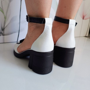 SANDALE CONFORT DIN PIELE NATURALA COD 284 ALB - Img 4
