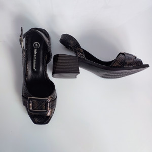SANDALE DAMA DIN PIELE NATURALA 125 NEGRU PATINAT 4 - Img 5