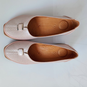 PANTOFI DAMA DIN PIELE NATURALA 278 PUDRA SIDEF - Img 4