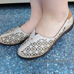 Pantofi dama din piele naturala bej 436