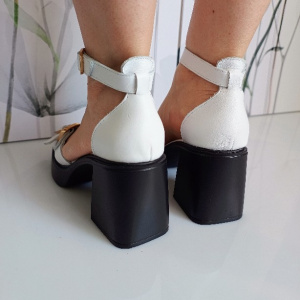 SANDALE CONFORT DIN PIELE NATURALA COD 3568 ALB - Img 4