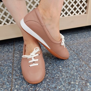 Pantofi dama din piele naturala 807 pudra