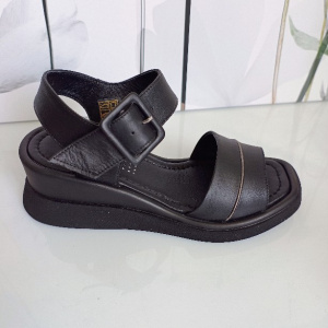 SANDALE CONFORT DIN PIELE NATURALA COD 072 NEGRU - Img 5