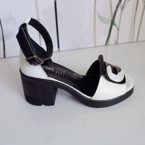 SANDALE CONFORT DIN PIELE NATURALA COD 284 ALB - Img 6