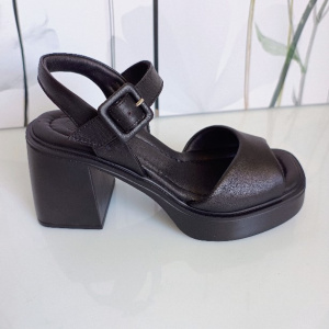 SANDALE CONFORT DIN PIELE NATURALA COD 3563 NEGRU - Img 5