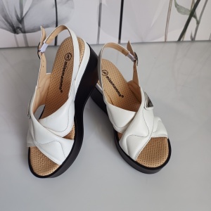 SANDALE DAMA DIN PIELE NATURALA 810 ALB - Img 6