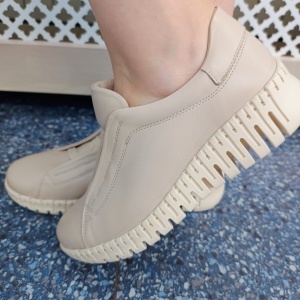 Pantofi dama din piele naturala 123007 bej