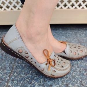 Pantofi dama din piele naturala gri 103