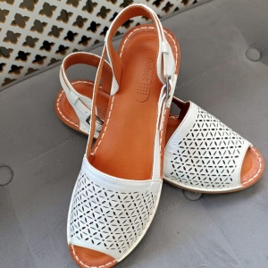 Sandale dama din piele naturala alb 562 - Img 2
