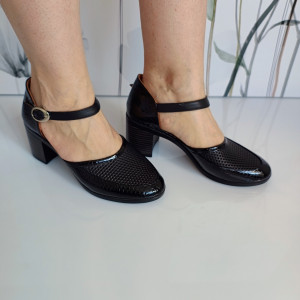PANTOFI DAMA DIN PIELE NATURALA 400 NEGRU C - Img 2