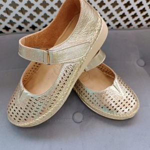 Pantofi dama din piele naturala auriu 4221 - Img 3
