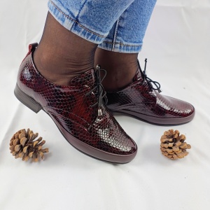 Pantofi dama din piele naturala cod 9014 grena