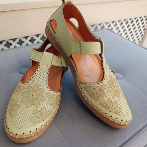 Pantofi dama din piele naturala verde 209 - Img 2