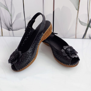 SANDALE CONFORT DIN PIELE NATURALA 772 NEGRU - Img 5
