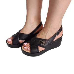 SANDALE DAMA DIN PIELE NATURALA 810 NEGRU