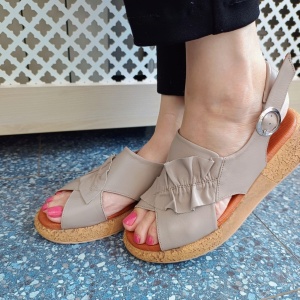 Sandale dama din piele naturala vizon 5020
