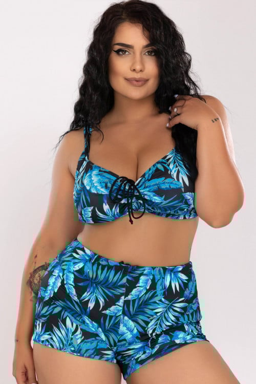 Costum de baie tropical albastru H2/Xr021