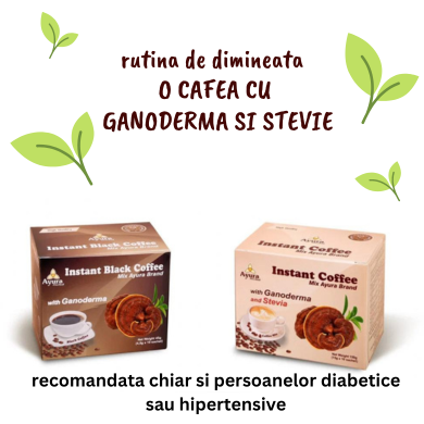 Cafea speciala cu ganoderma si  fara zahar cu stefi