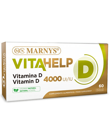 Vitamina D VITAHELP (D3 – Colecalciferol) cu 100 Mcg (4000 UI) per Doză Zilnică – Cutie cu 60 Gelule