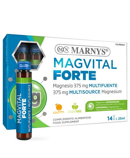 MAGVITAL FORTE – 375 Mg Magneziu Lipozomal din 3 Surse – 14 Fiole – Produs Vegan