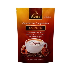 Ayura Ganoderma Cappuccino cu Caramel 225g-15 plicuri x 15g