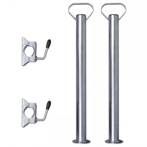 2 Stâlpi de susținere cu 2 cleme de prindere roată de manevră 48 mm