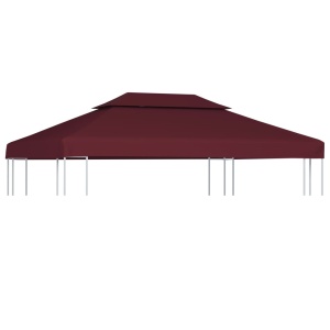 Acoperiș de pavilion, 2 niveluri, roșu bordo, 4 x 3 m, 310 g/m²