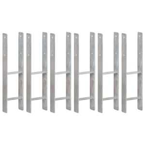 Ancore de gard, 6 buc., argintiu, 14x6x60 cm, oțel galvanizat
