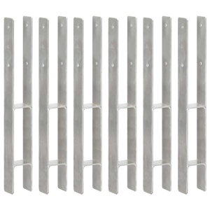 Ancore de gard, 6 buc., argintiu, 7x6x60 cm, oțel galvanizat