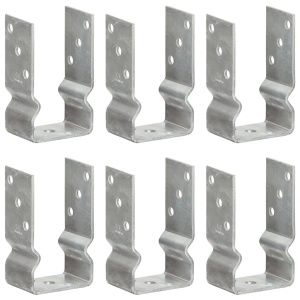 Ancore de gard, 6 buc., argintiu, 8x6x15 cm, oțel galvanizat