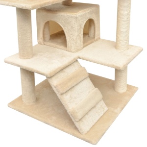 Ansamblu pentru pisici cu funie de sisal, 125 cm, bej - Img 4