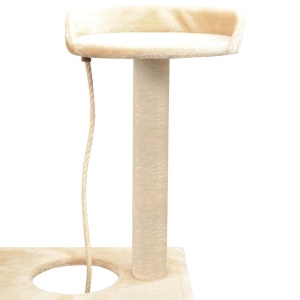 Ansamblu pentru pisici, stâlpi cu funie de sisal, 150 cm, bej - Img 4