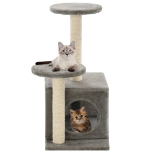 Ansamblu pisici cu stâlpi din funie de sisal, 60 cm gri