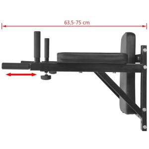 Aparat exerciții triceps și abdomen, montare pe perete, negru - Img 6