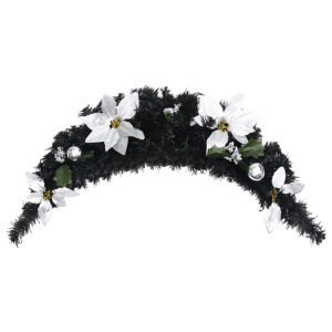 Arcadă de Crăciun cu lumini LED, negru, 90 cm, PVC - Img 4