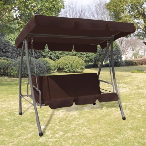 Balansoar de exterior cu copertină, cafeniu