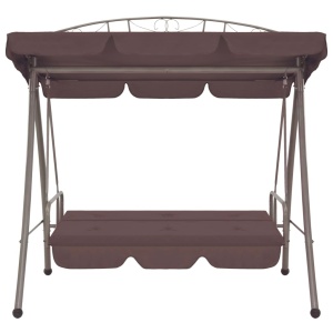 Balansoar de exterior extensibil cu copertină, cafeniu - Img 2