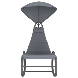 Balansoar de grădină, gri, 160 x 80 x 195 cm, material textil - Img 2